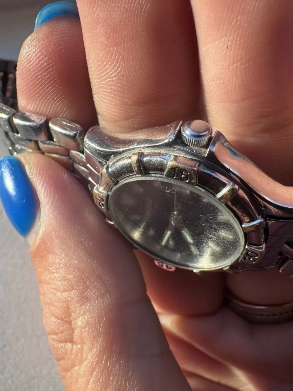 Seiko Sports 50 Womens Watch 25mm Silver Tone Date 7N82-0261 Works Japan